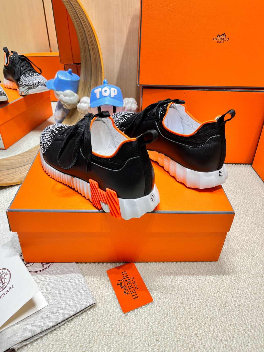 DEPART SLIP-ON SNEAKER IN WHITE MIX BLACK KNIT AND CALFSKIN、mysite、Cacoeks