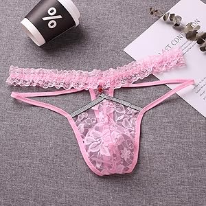 Mens Lace Frilly Sissy Panties