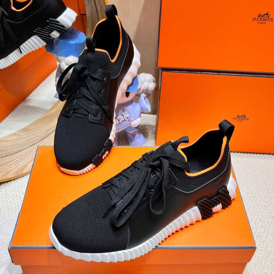 DEPART SLIP-ON SNEAKER IN BLACK MIX WHITE KNIT AND CALFSKIN、mysite、Cacoeks