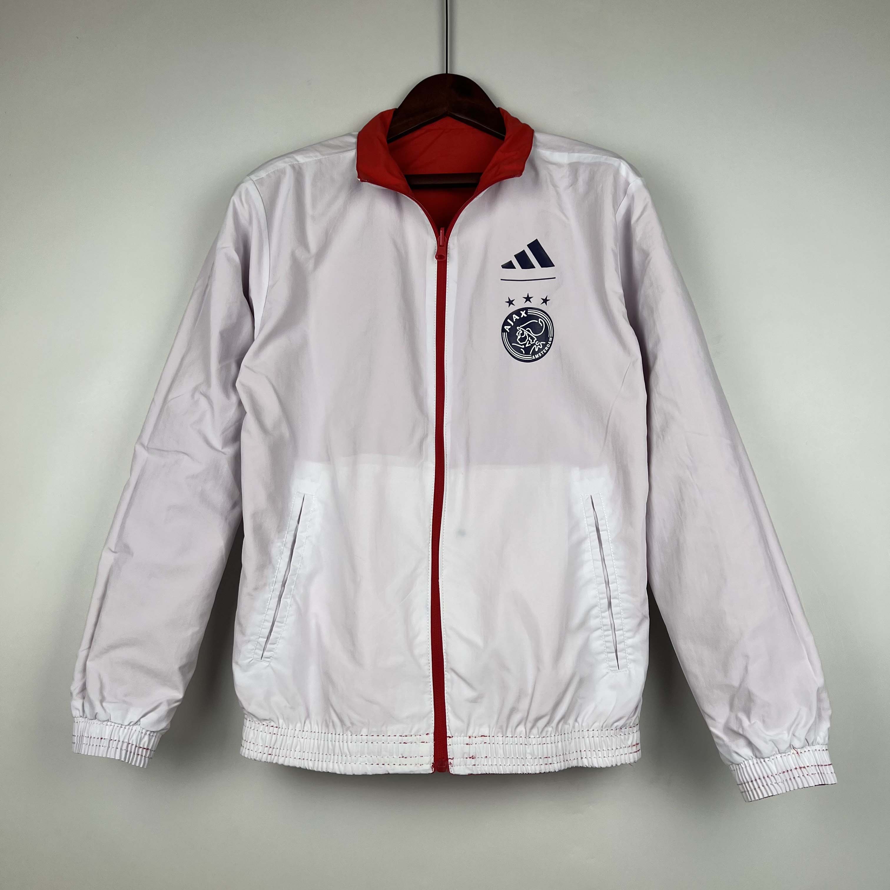 2023/2024 Ajax Reversible Windbreaker(Red-White)Soccer Jersey 1:1 Thai Quality:football jersey mysite: unitedjerseyfootball 邓江浪:football