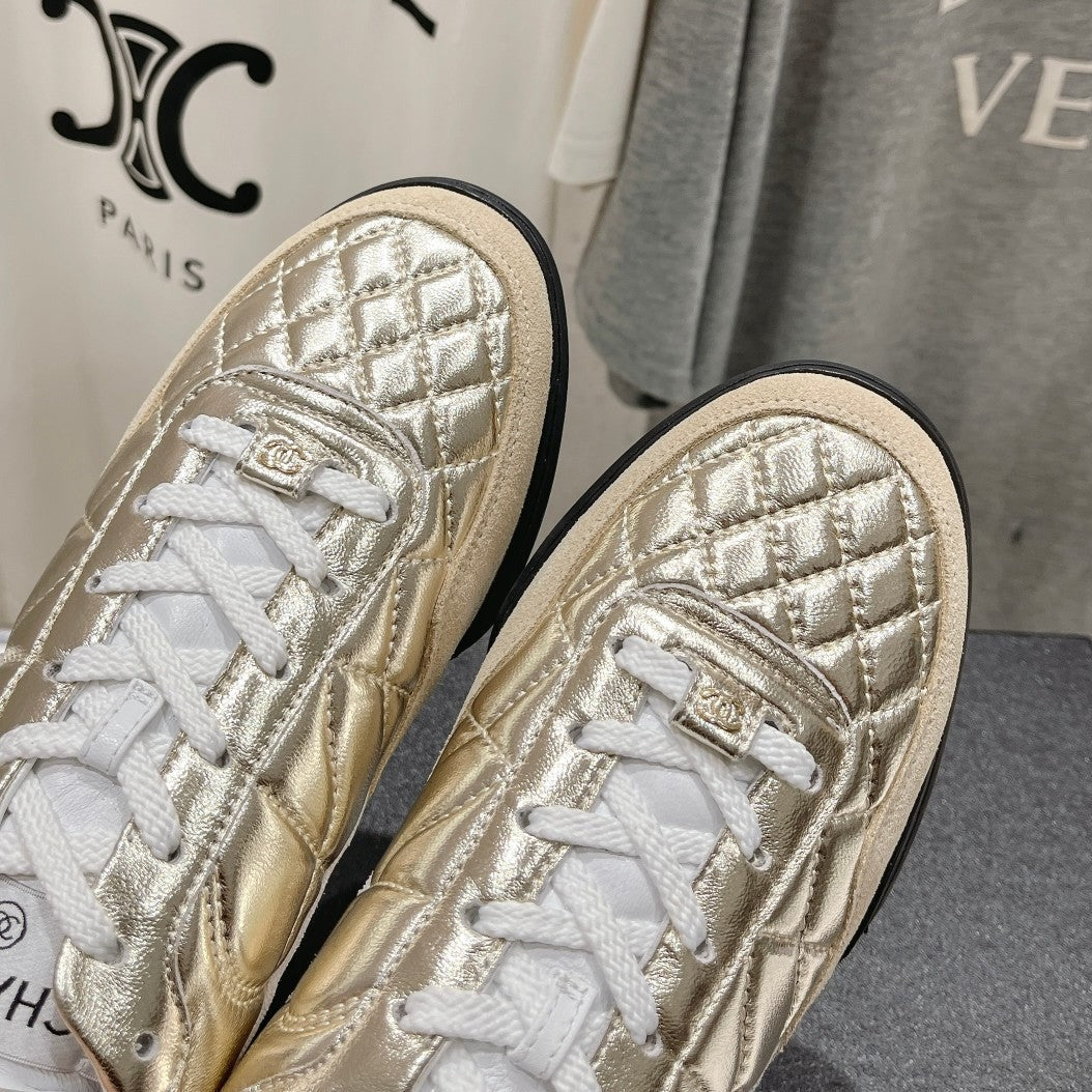 Double C New Quilted Panda Shoes Gold Sheepskin、mysite、Cacoeks