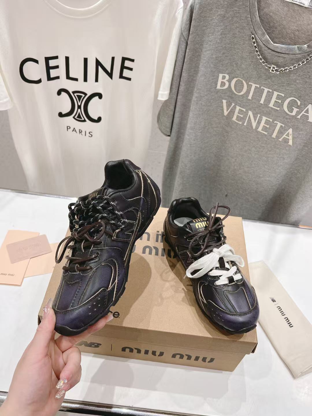 NBxMIU SNEAKER 530 IN BLACK CALFSKIN、mysite、Cacoeks