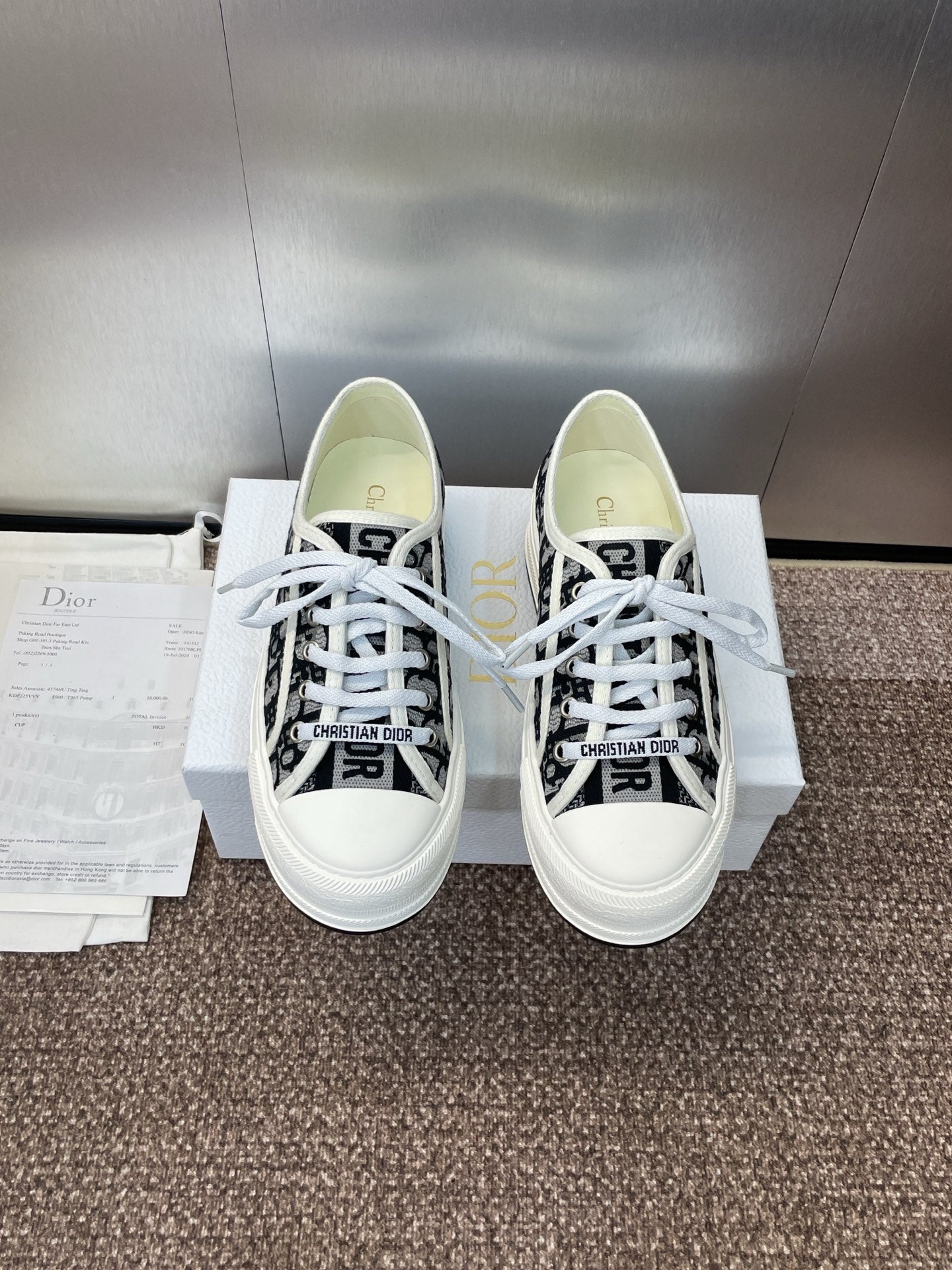 DIOR 25S WALK'N' SNEAKER IN DEEP BLUE DIOR OBLIQUE EMBROIDERED COTTON、mysite、Cacoeks