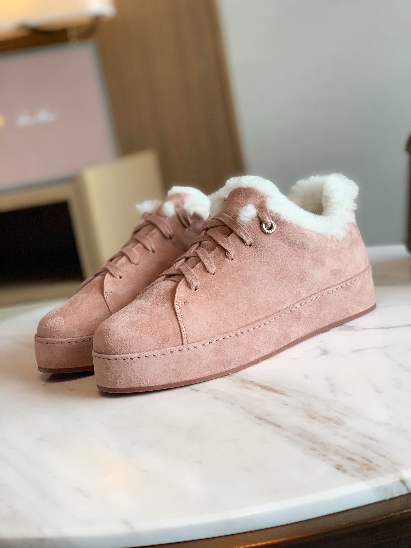 LP WINTER NUAGES SNEAKERS LIGHT PINK LAMBSKIN、mysite、Cacoeks