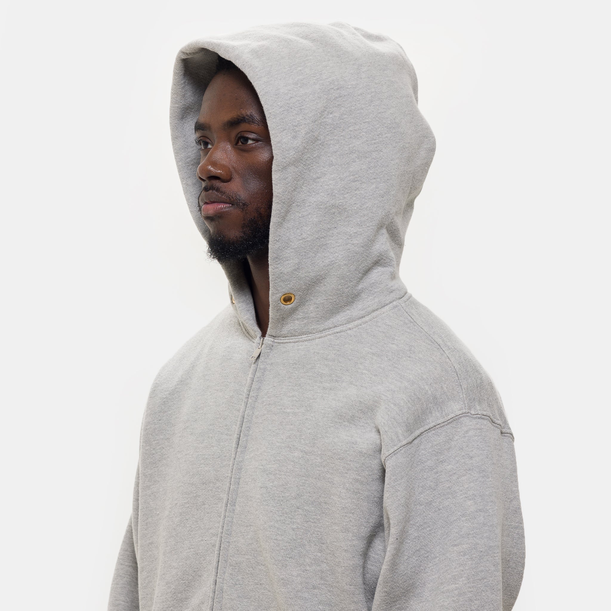 Heavyweight Zip Hoodie in Heather Grey