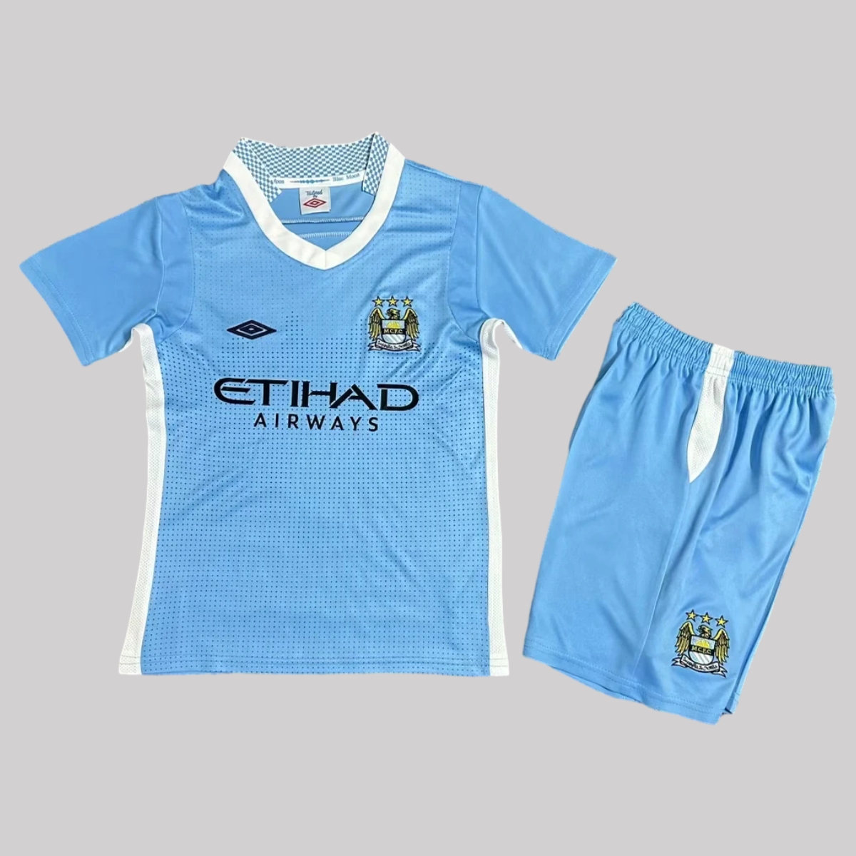 Higojerseys-Retro Manchester City 2011-12 Home Kids Kit