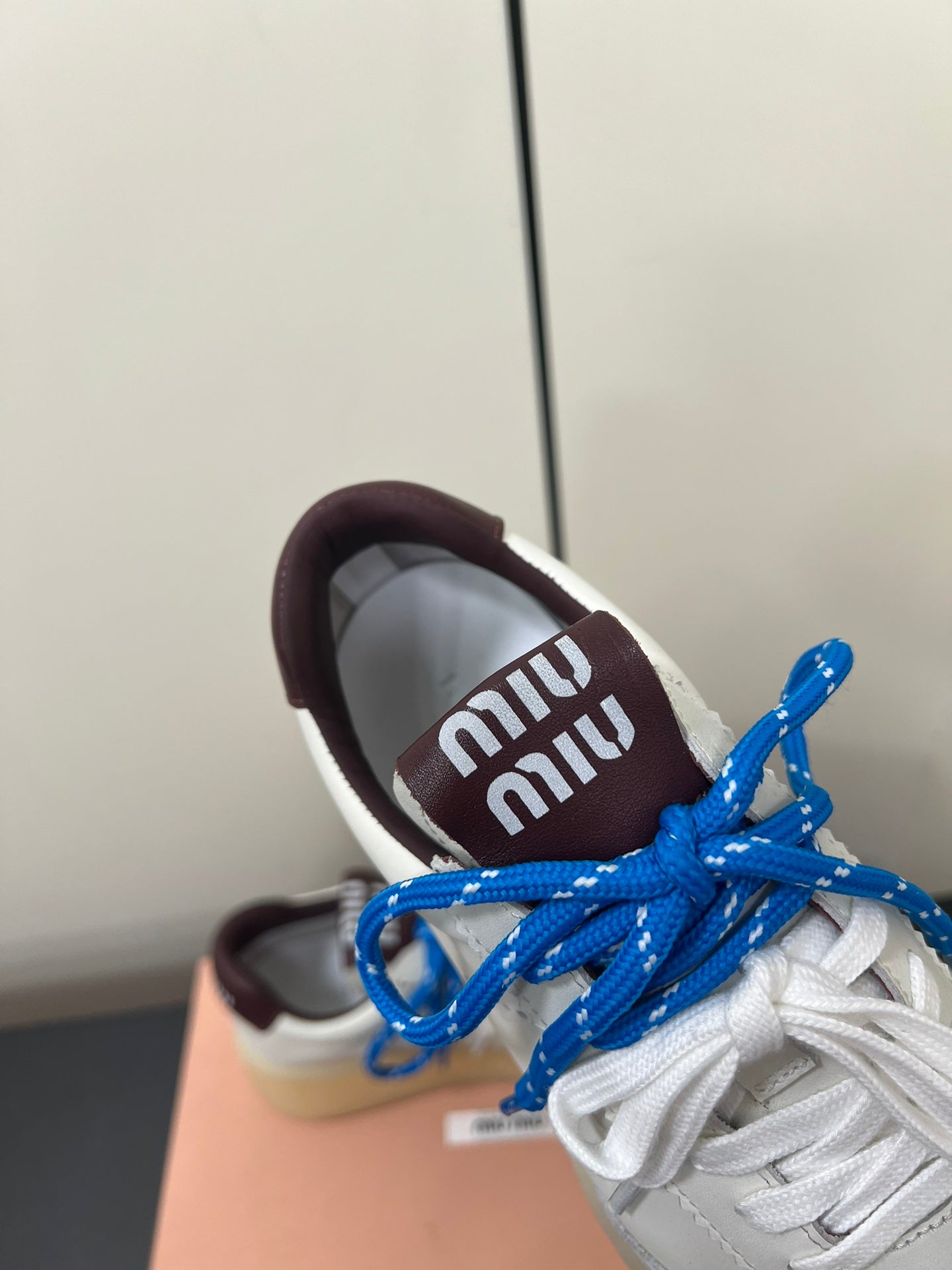 THICK-SOLED RETRO SNEAKERS IN WHITE MIX MERLOT SMOOTH LAMBSKIN、mysite、Cacoeks