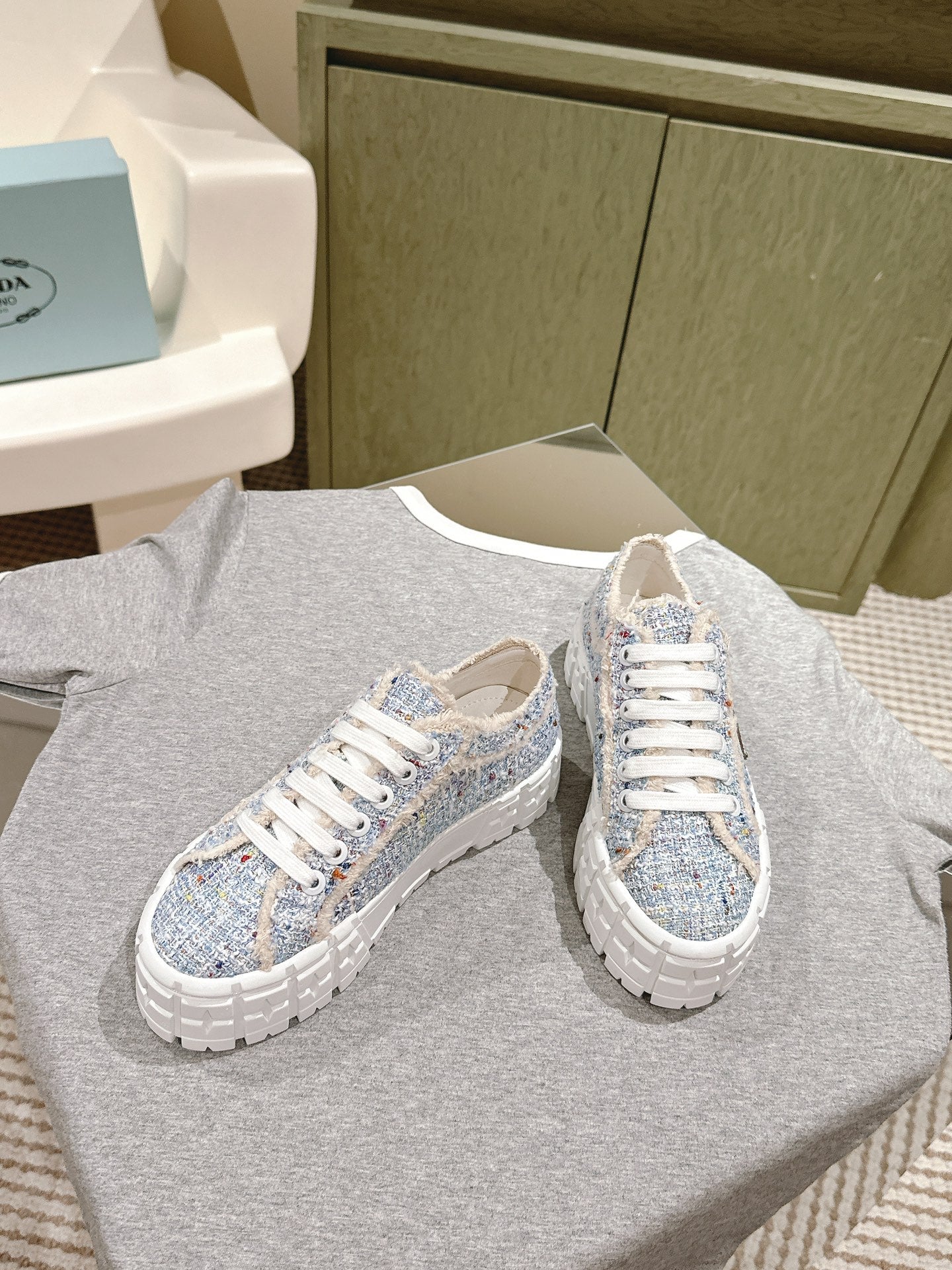 PRA DOUBLE WHEEL RE-NYLON GABARDINE SNEAKERS SKY FABRIC、mysite、Cacoeks