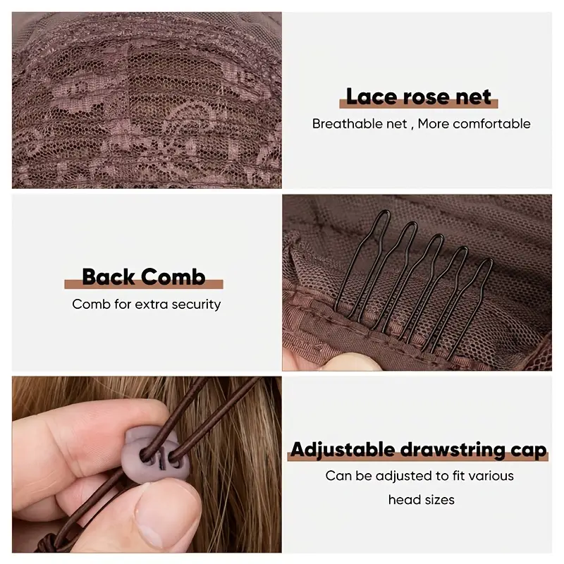 half wig synthetic none lace heat resistant wig for women 180 density volumizing hair wigs details 6