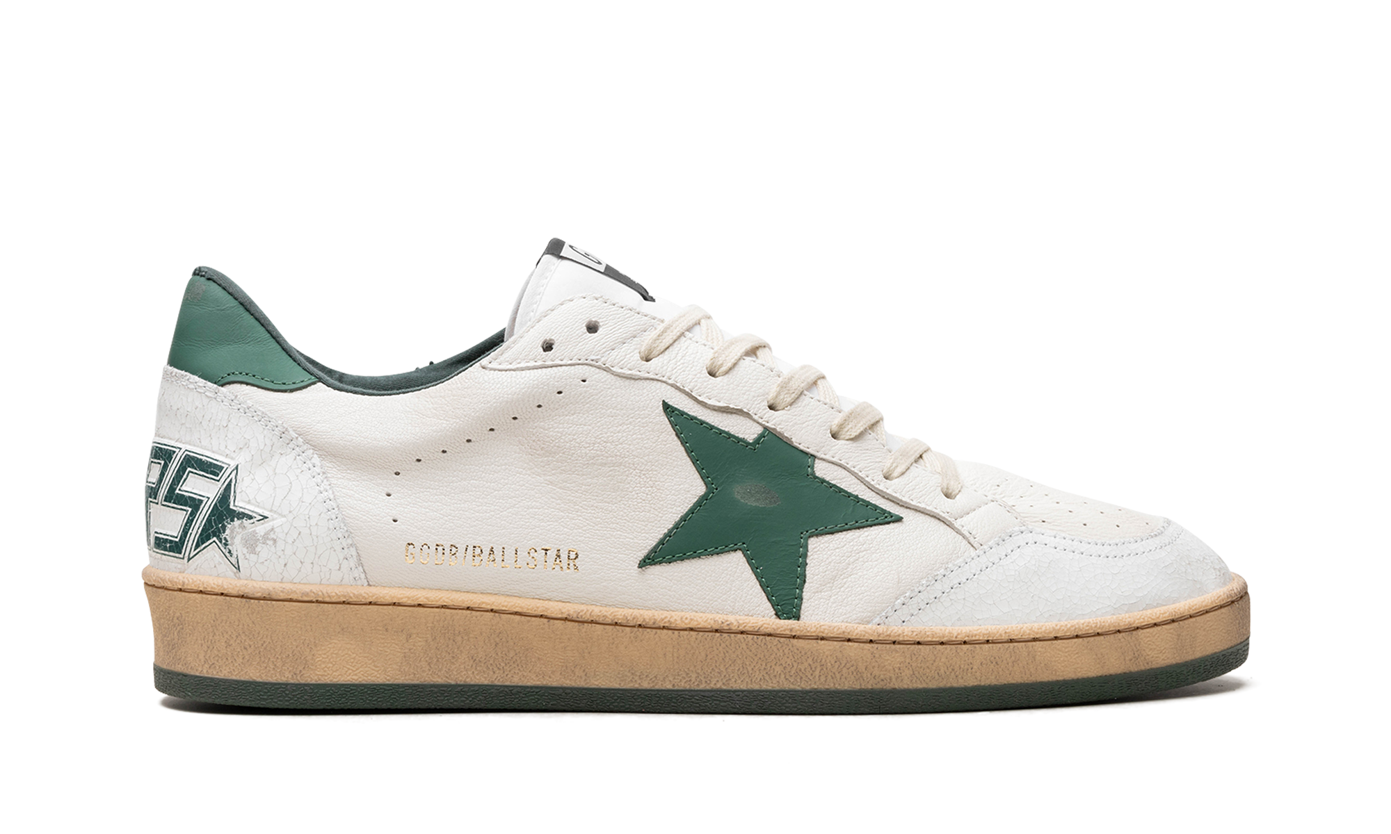 BALLSTAR NAPPA UPPER MATT LEATHER STAR CRACK TOE "WHITE GREEN"、mysite、Cacoeks