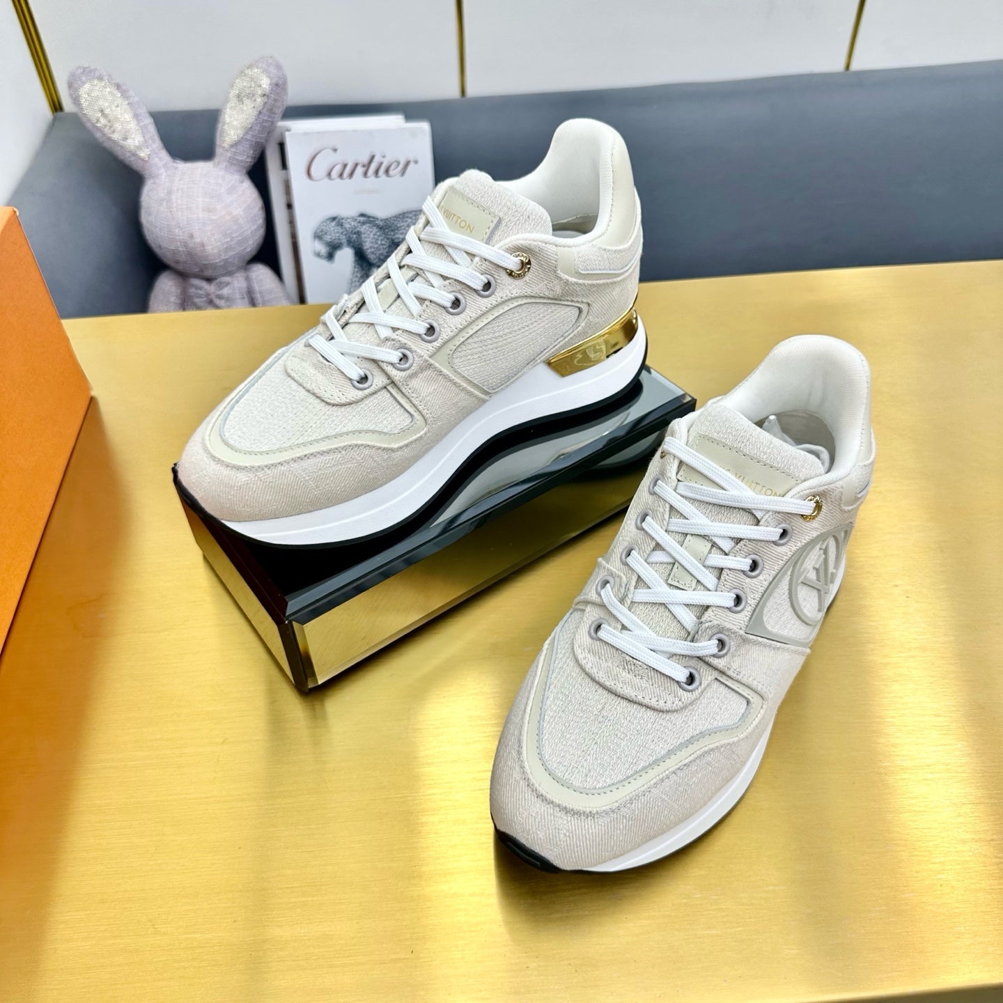 NEO RUN AWAY SNEAKER IN PASTEL GRAY FABRIC、mysite、Cacoeks