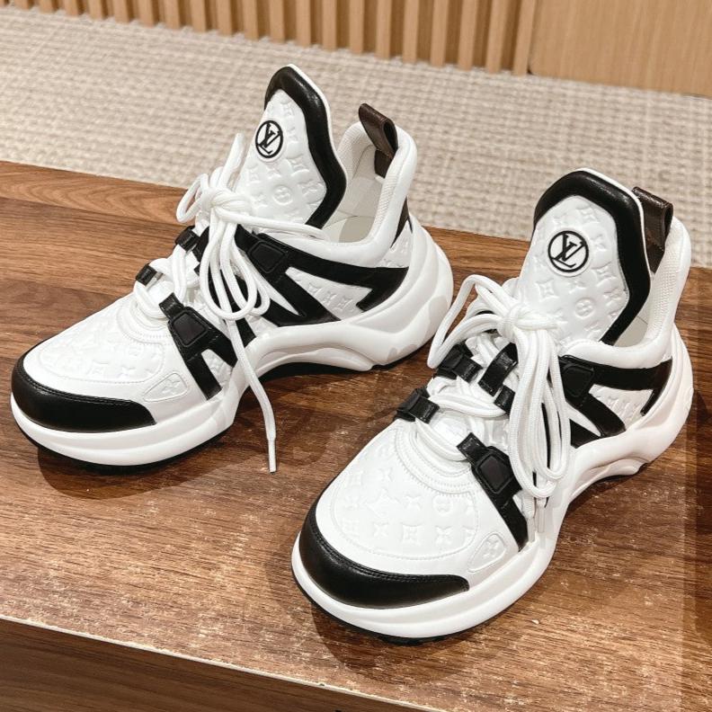 LV ARCHLIGHT SNEAKER IN WHITE MIX BLACK EMBOSSED CALFSKIN、mysite、Cacoeks