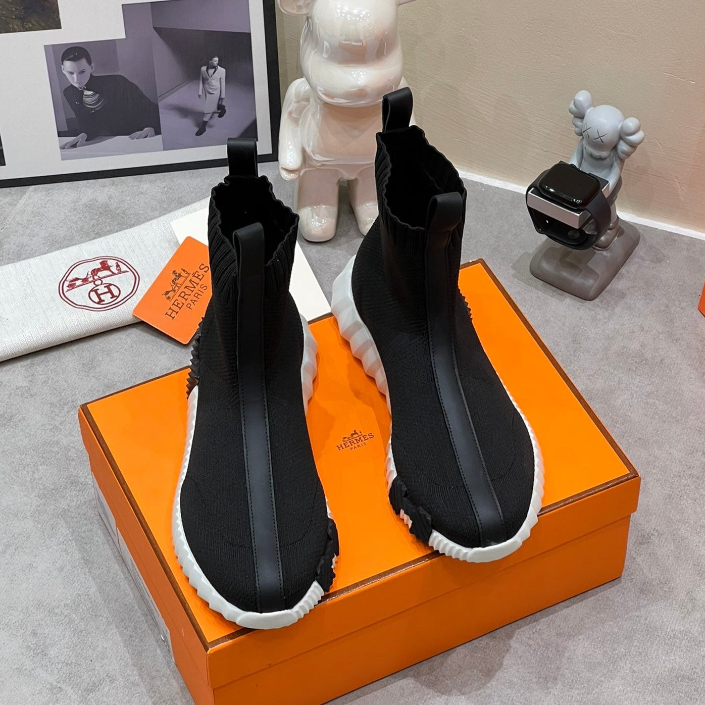 H FUN CLASSIC SNEAKER STYLISH BLACK FABRIC、mysite、Cacoeks