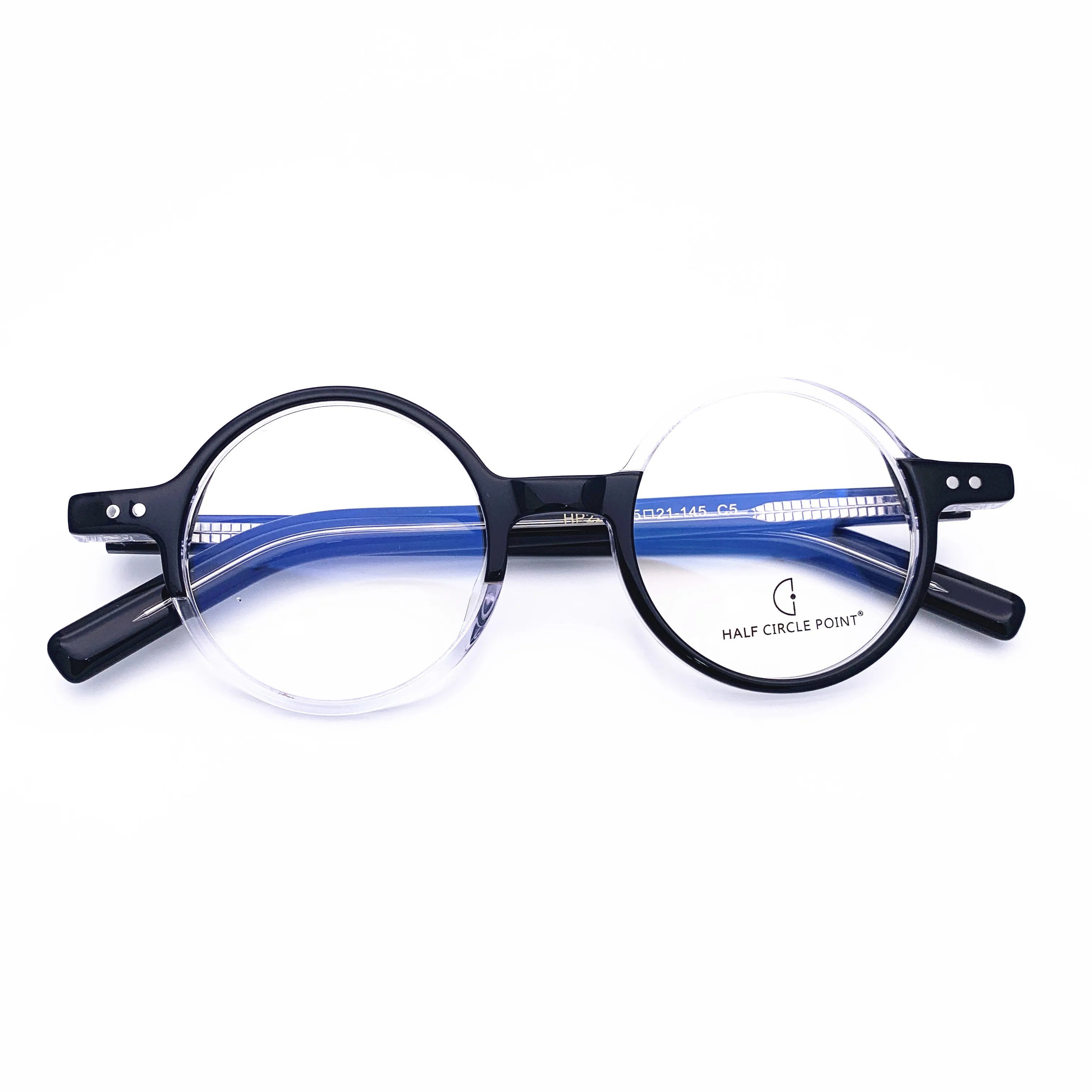 Belight Optiacl Acetate  Round Contrast Color Glasses Frame Men Women Prescription Eyeglasses Retro Optical  Eyewear HP222