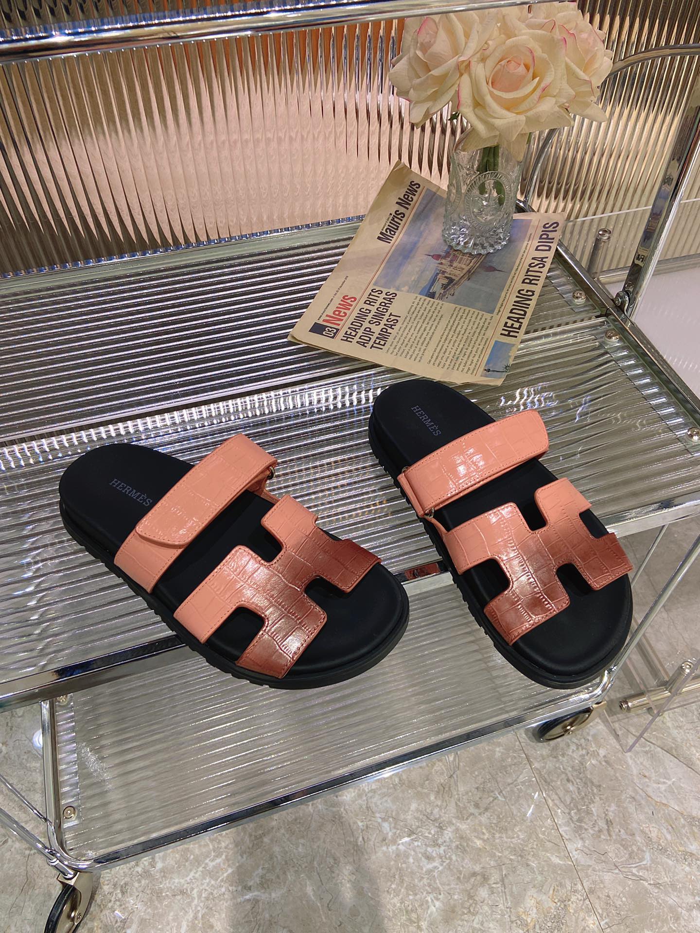CHYPRE SANDAL OMBRE LIGHT PINK BROWN CALFSKIN、mysite、Cacoeks