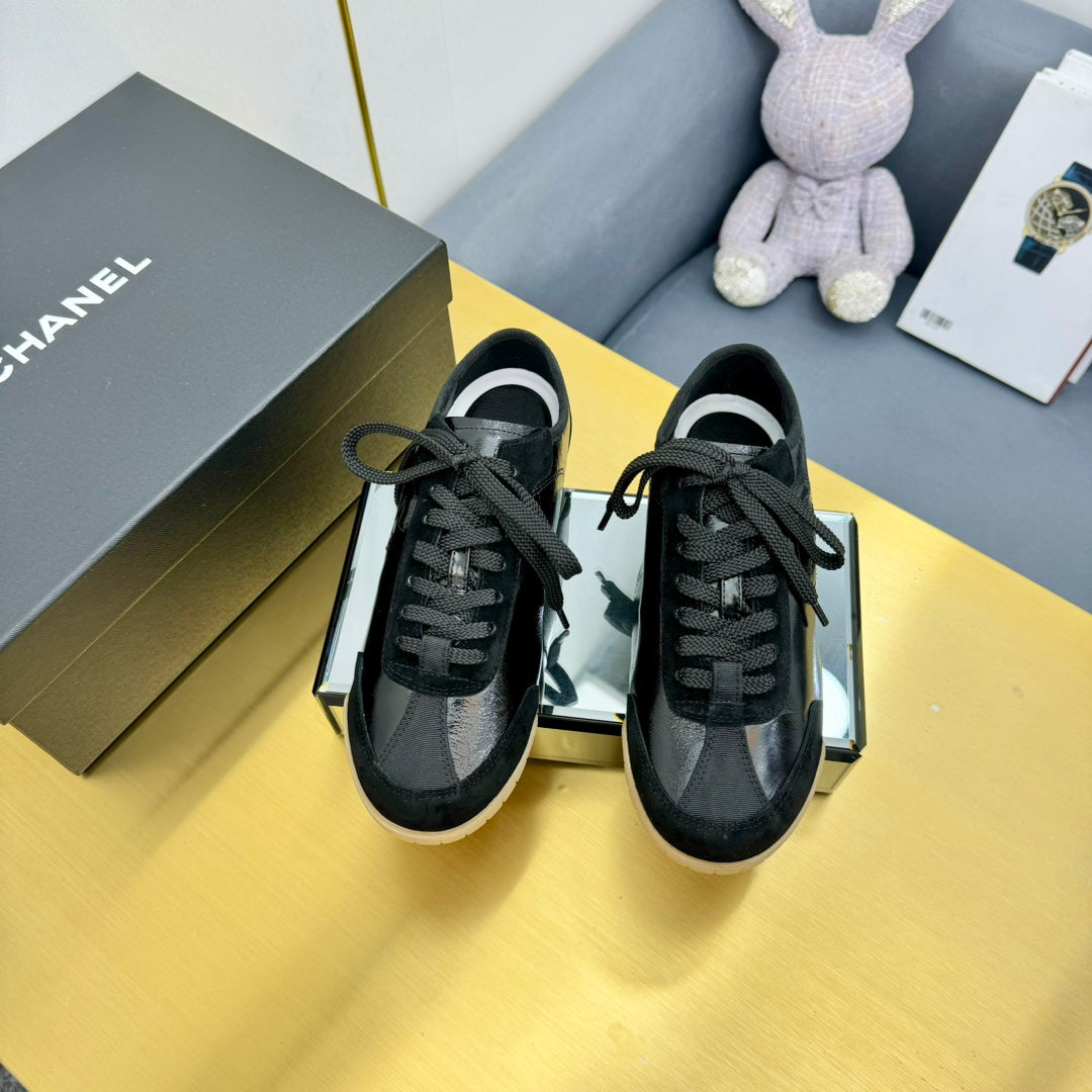 CC SNEAKER IN BLACK CALFSKIN AND SUEDE、mysite、Cacoeks