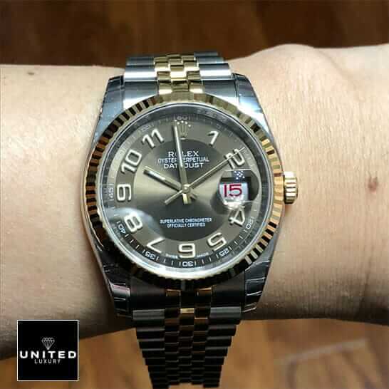 Rolex 116233 Replica 3 Rolex Datejust 116233 Grey Dial Replica on the wrist
