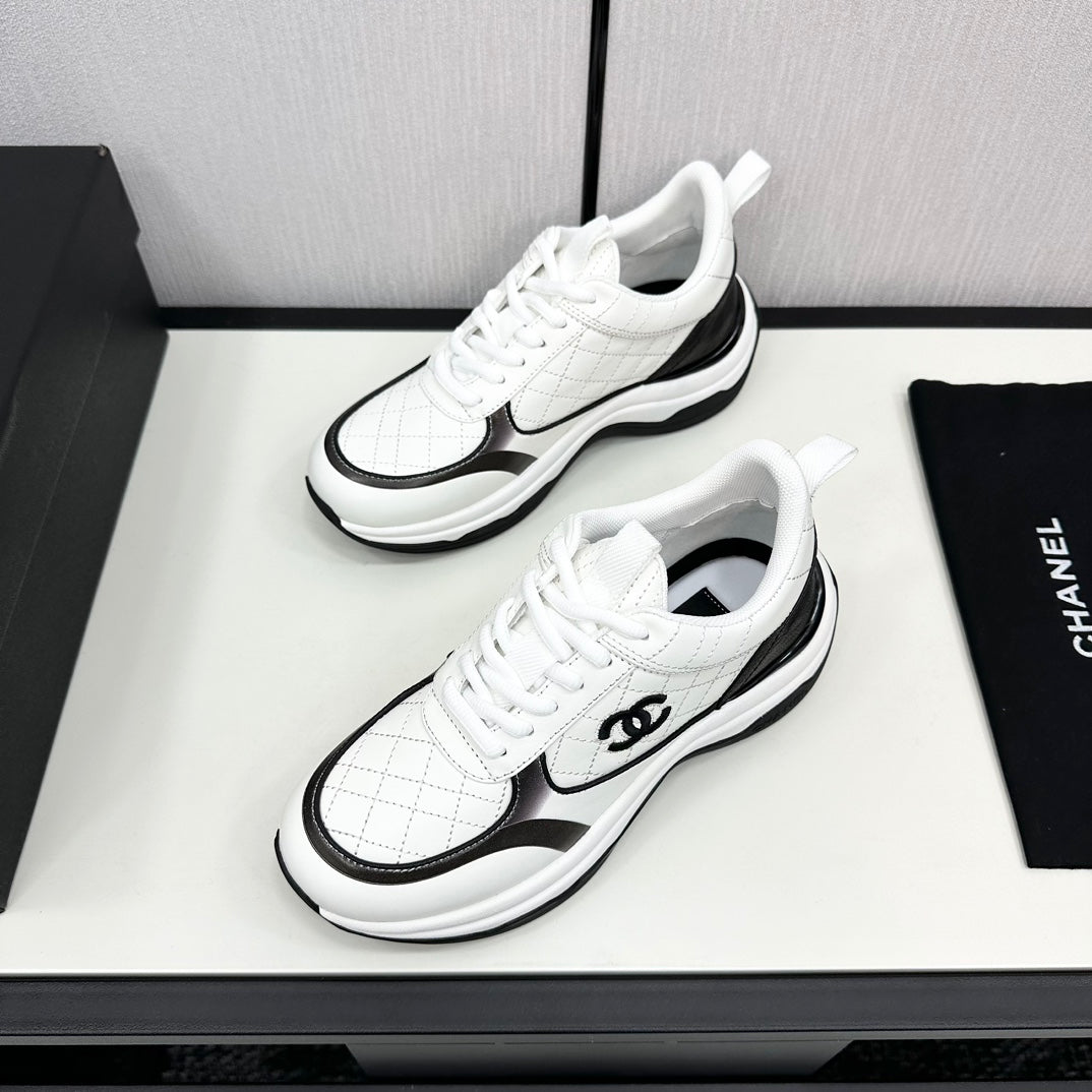 CC SNEAKER IN WHITE MIX BLACK EMBROIDERED LAMBSKIN、mysite、Cacoeks