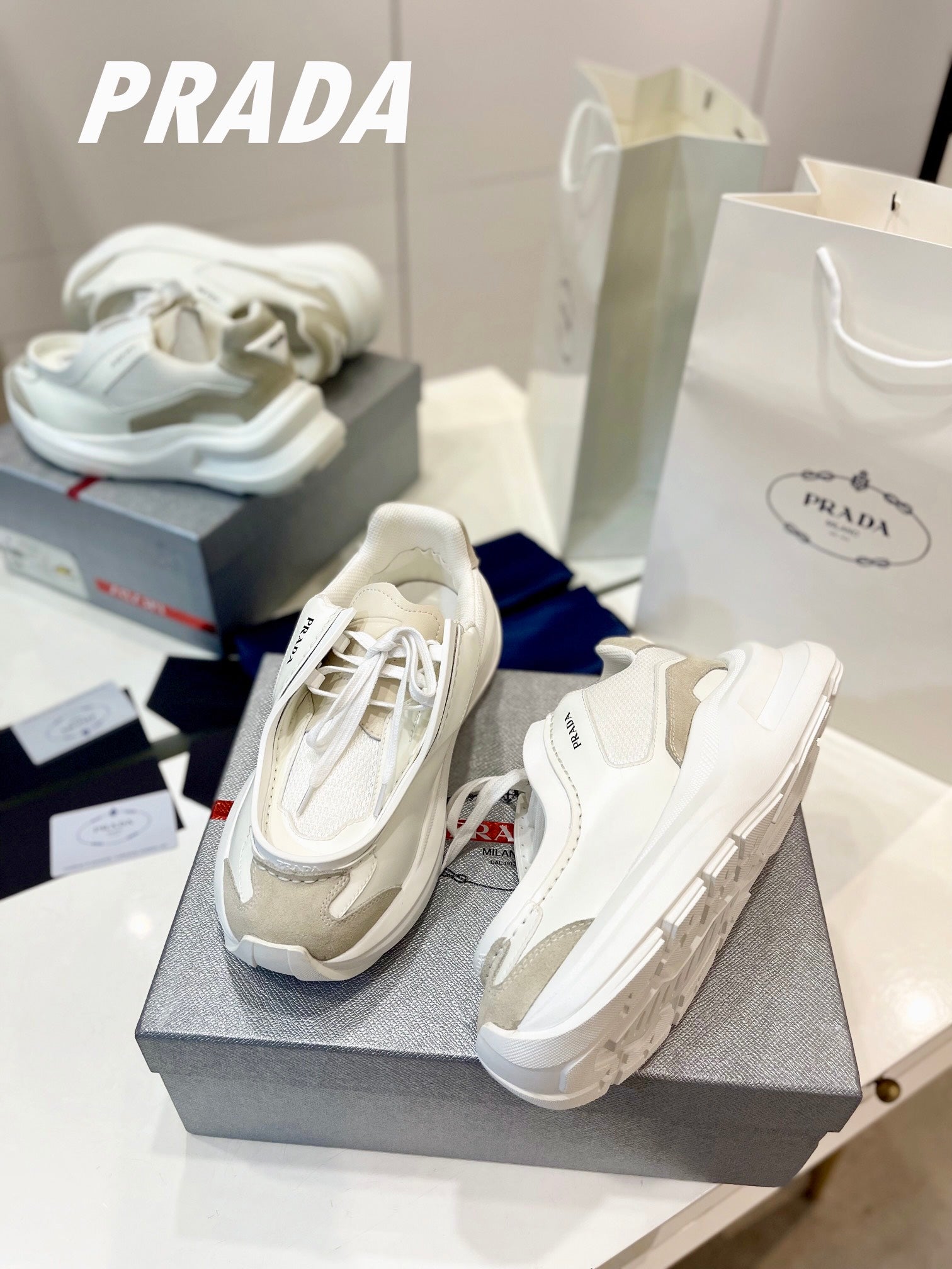 PRA SYSTEME BRUSHED SNEAKERS WHITE CALFSKIN、mysite、Cacoeks