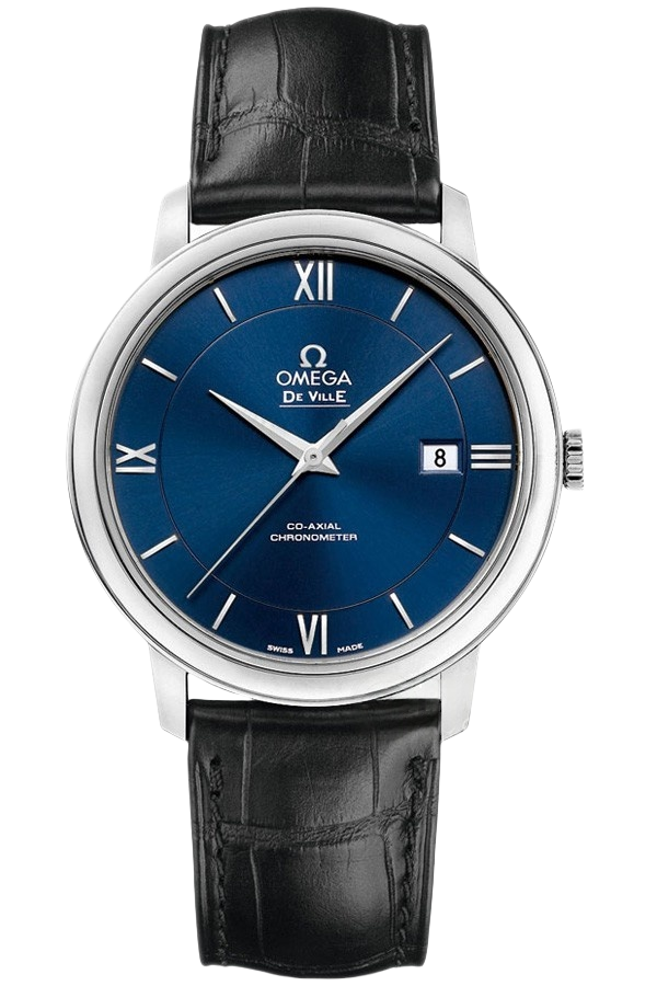 Omega De Ville Ref. 424.13.40.20.03.001 Super Clone Watch – Silver Dial Leather Strap Fake Replica