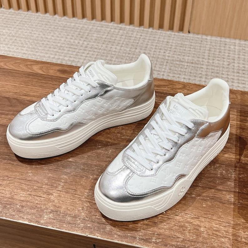 LV TRAINER SNEAKER IN SILVER MIX WHITE EMBOSSED CALFSKIN、mysite、Cacoeks