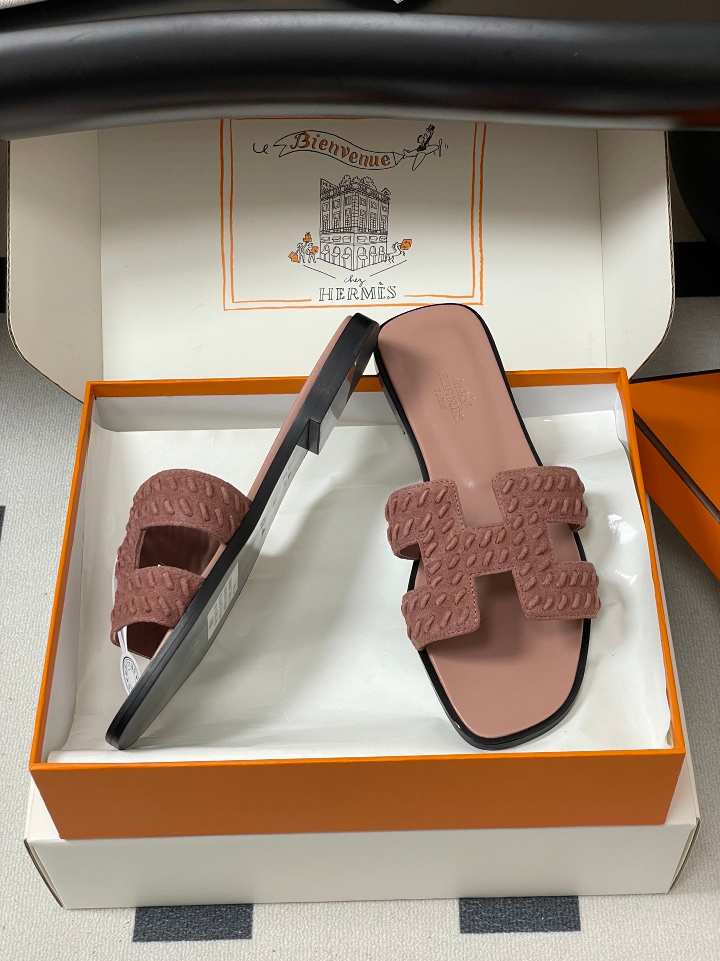 HM 25S ORAN SANDAL IN PEACHY PINK SUEDE AND LAMBSKIN、mysite、Cacoeks