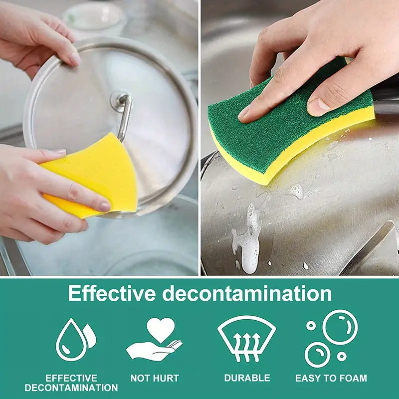 12 pcs eco friendly kitchen cleaning sponge scouring pad and anti scratch scrubbing sponge perfect for dishware and countertops details 3