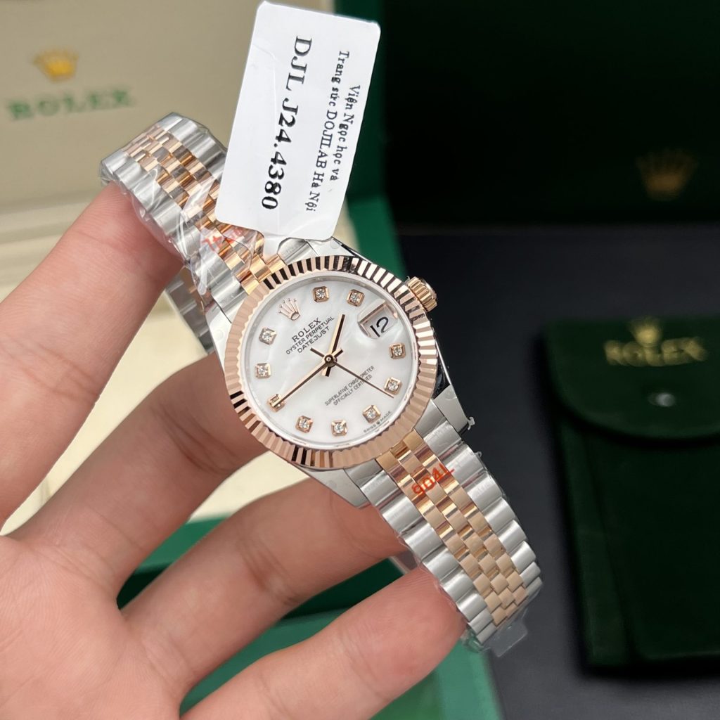 Đồng Hồ Rolex Nữ Rep 11 DateJust Mặt MOP Bọc Vàng Hồng 18K GM Factory 31mm (2)