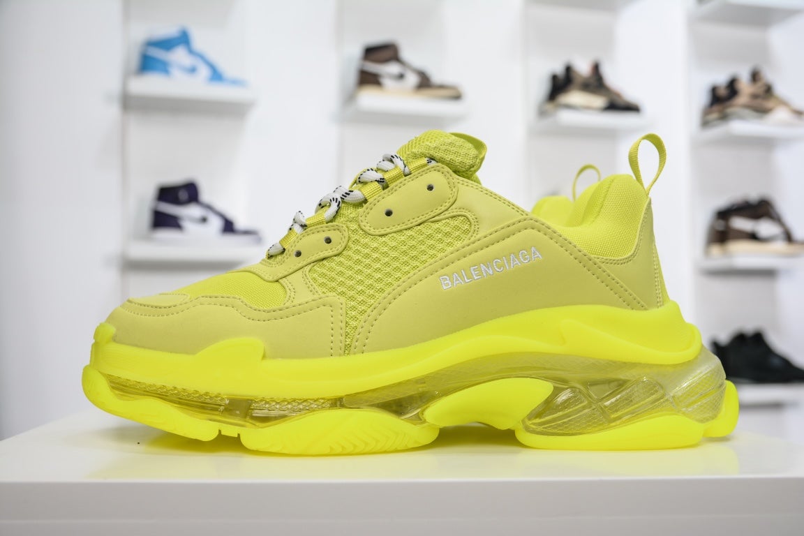 Balenciaga Triple S Clear Sole Sneaker Fluo Yellow White、mysite、Cacoeks