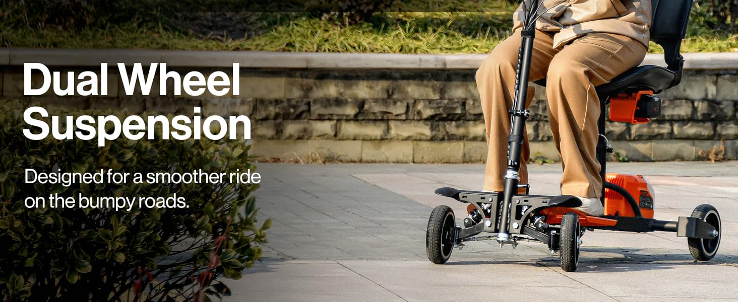 SuperHandy GUT164 B0CR6W4N5X 4 Wheel Folding Scooter