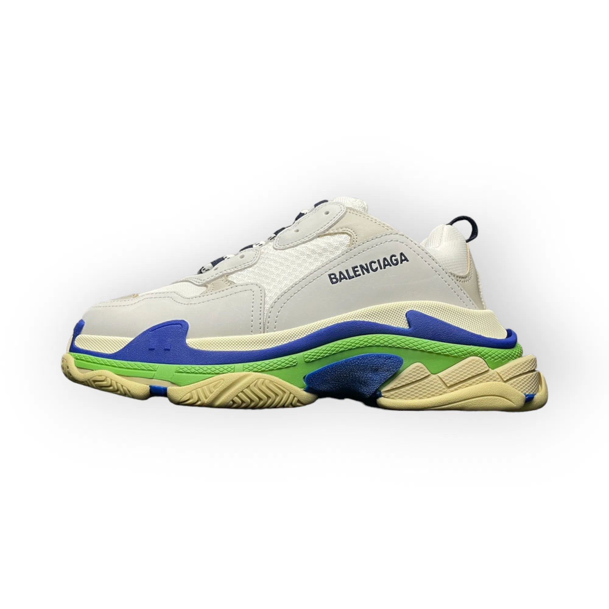 Balenciaga Triple S Sneaker in White Blue Green、mysite、Cacoeks