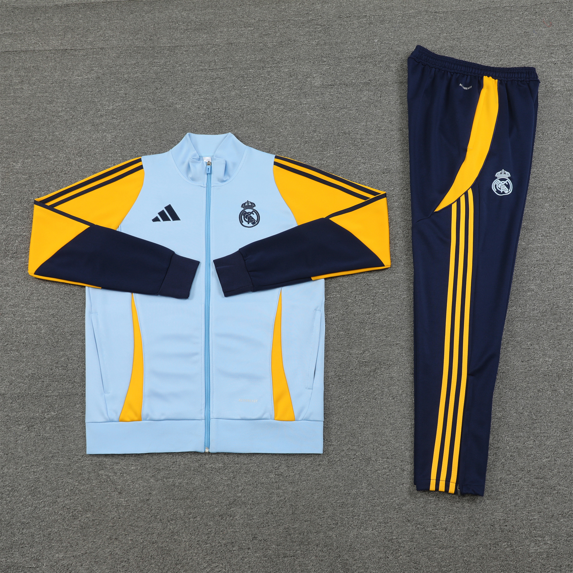 JerseysGala.com | Real Madrid 24-25 Jacket Training Tracksuit - Light Blue -Customize Name, Number and Patch | Worldwide Shipping