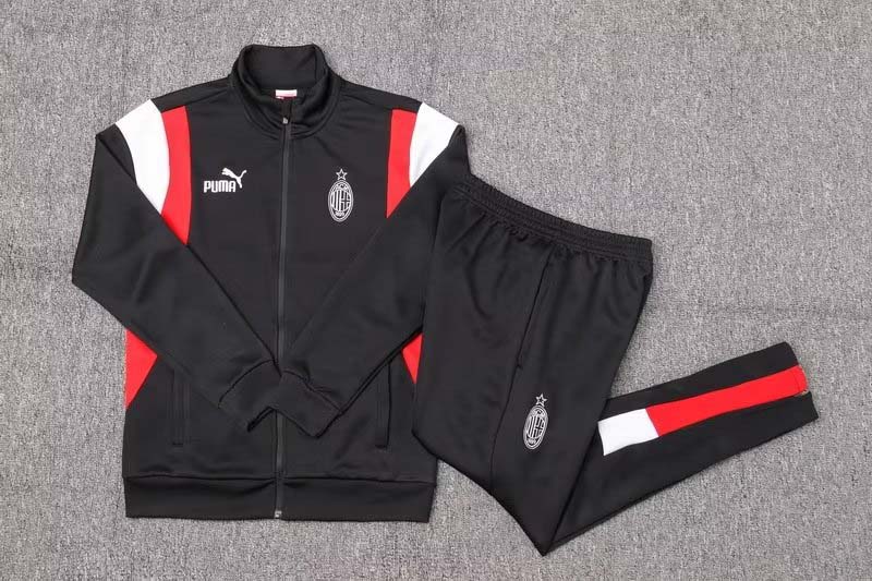 2023/2024 AC Milan Long Zipped Jacket Black Soccer Jersey 1:1 Thai Quality Set:football jersey mysite: unitedjerseyfootball 邓江浪:football