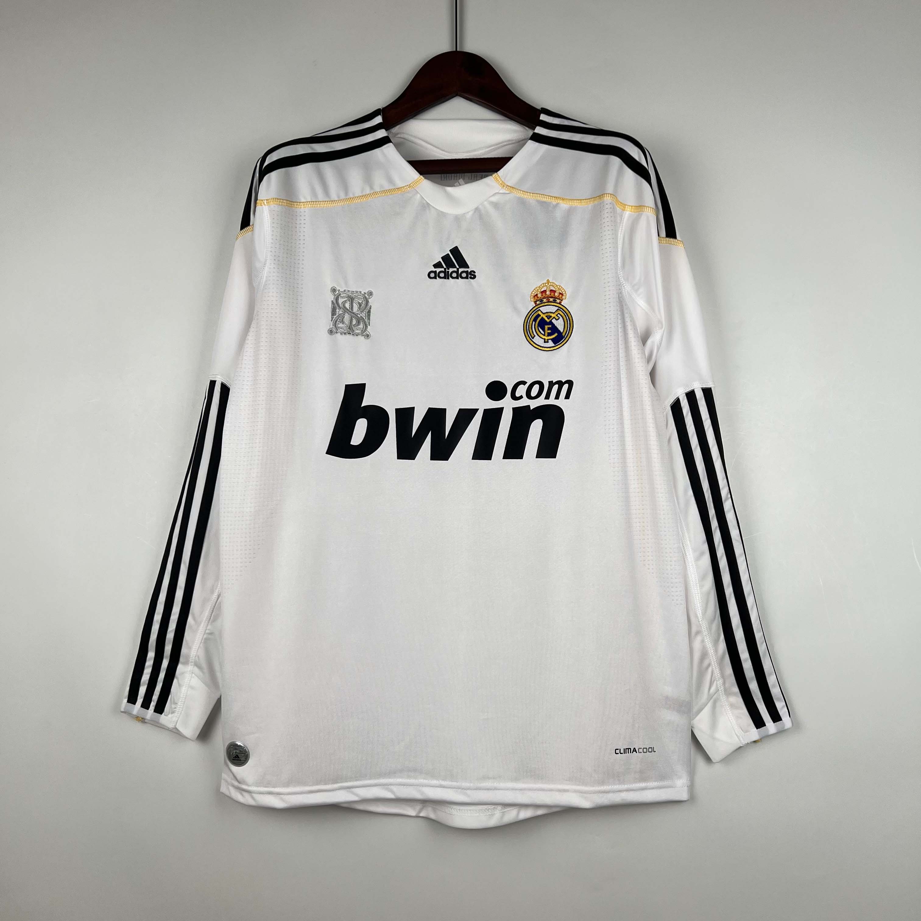 2009/2010 Retro Long Sleeve Real Madrid Home Football Shirt1:1 Thai Quality:football jersey mysite: unitedjerseyfootball 邓江浪:football