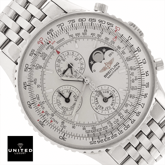 Breitling Navitimer White Dial Replica close analog view