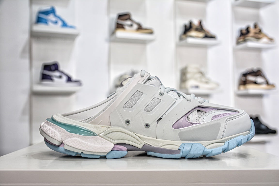 Balenciaga Track Mule in White Light Blue、mysite、Cacoeks
