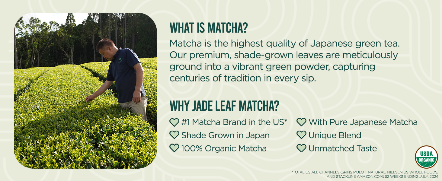 Jade Leaf Matcha is grown in Japan