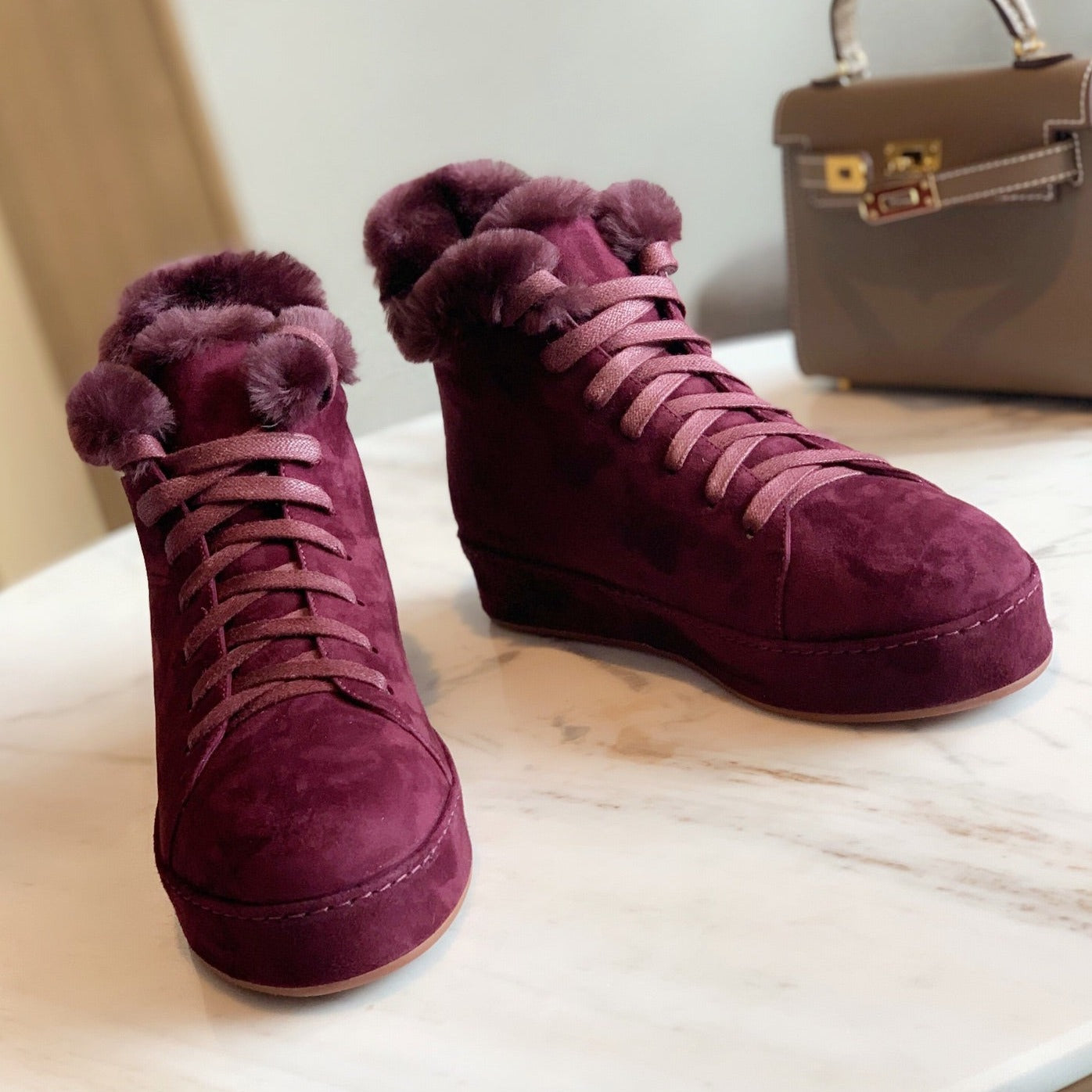 LP WINTER NUAGES HIGH SNEAKERS MULBERRY LAMBSKIN、mysite、Cacoeks