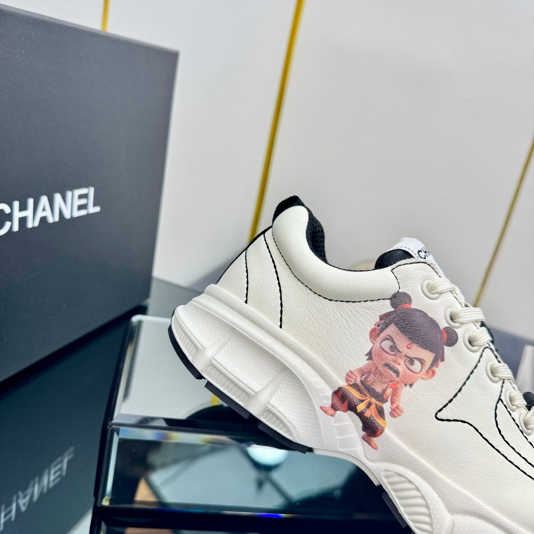 TRAINERS SNEAKER IN WHITE CALFSKIN WITH STICKER 238629、mysite、Cacoeks