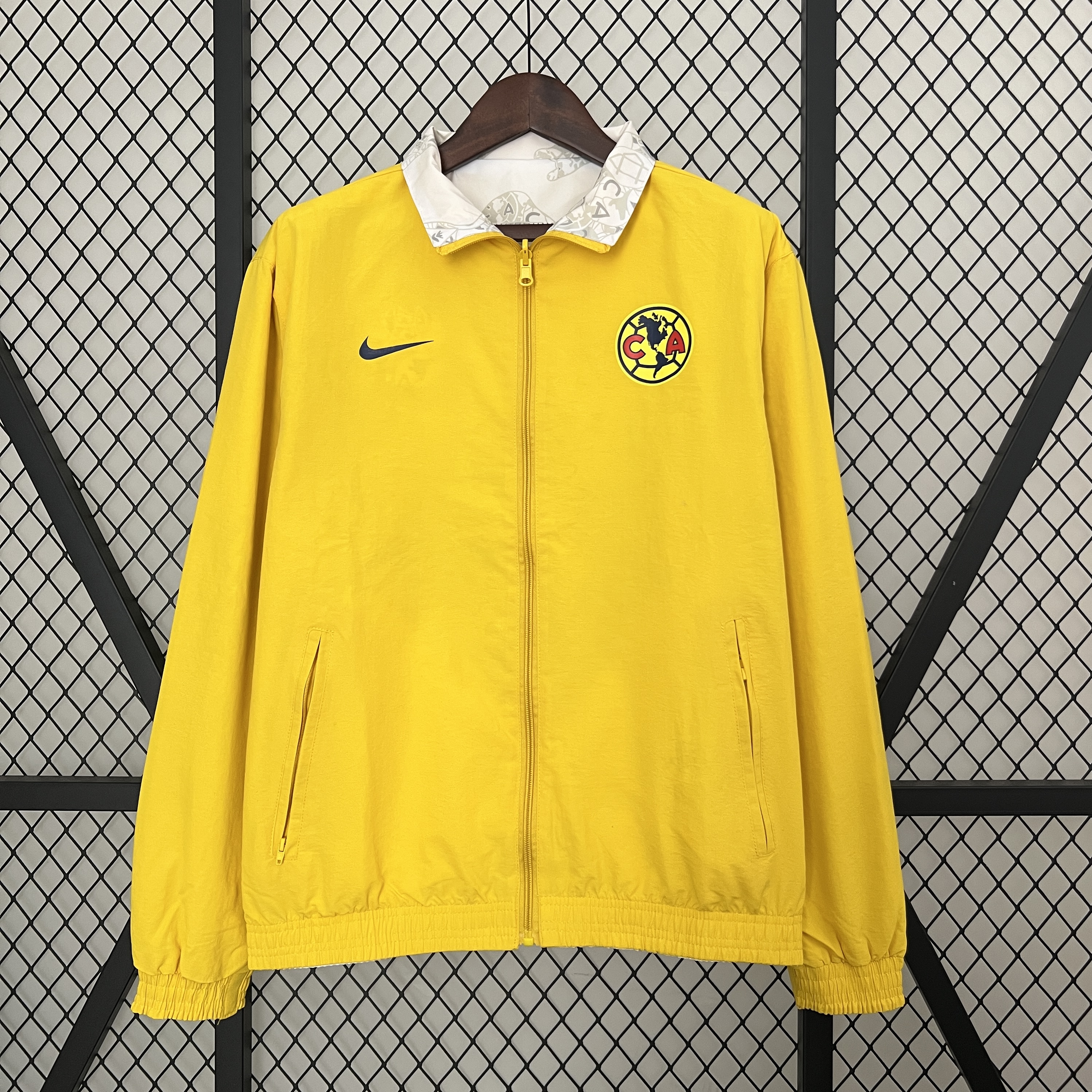 ManixJersey.com | Club América 24-25 Double Sided Reversible Windbreaker - Yellow & White -Customize Name, Number and Patch | Worldwide Shipping