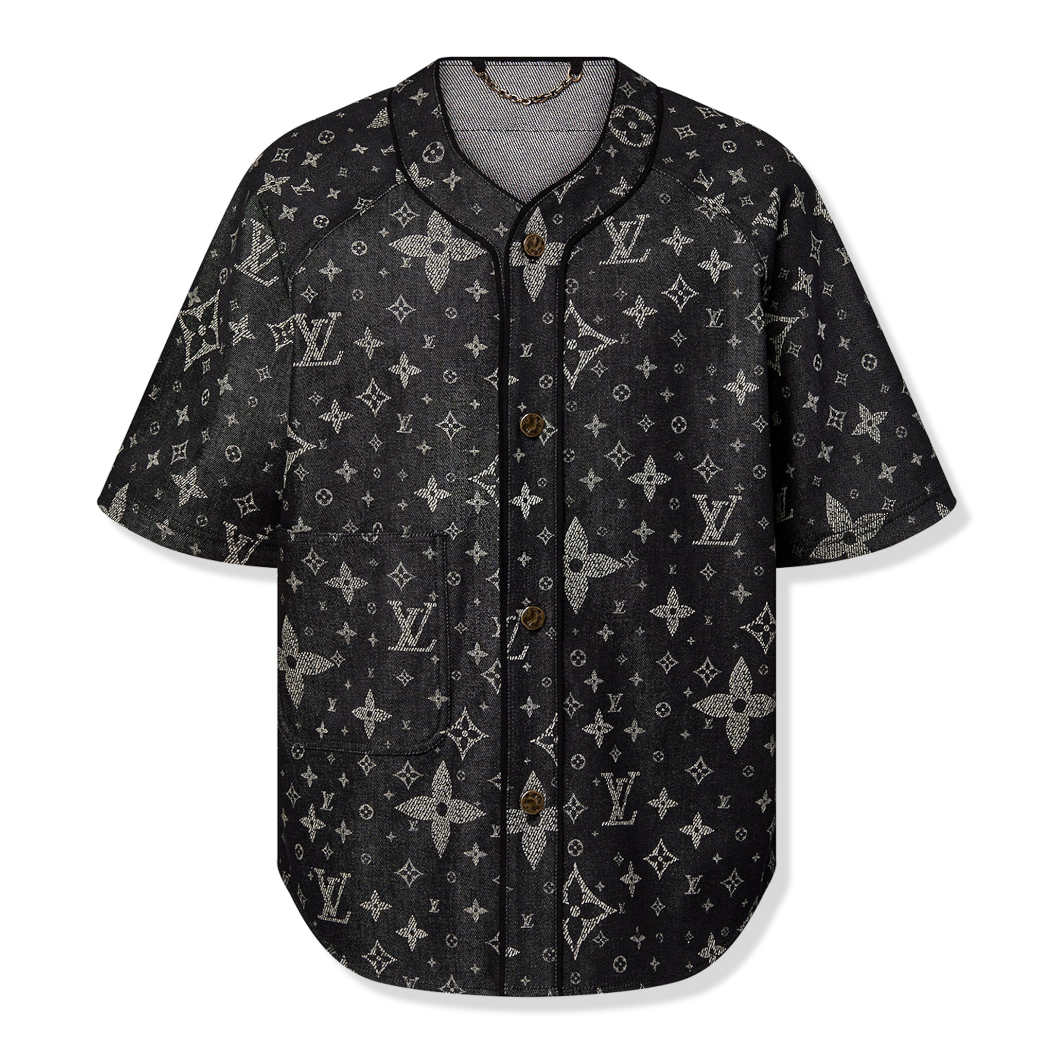 Louis Vuitton Monogram Denim Black Baseball Shirt、mysite、Cacoeks