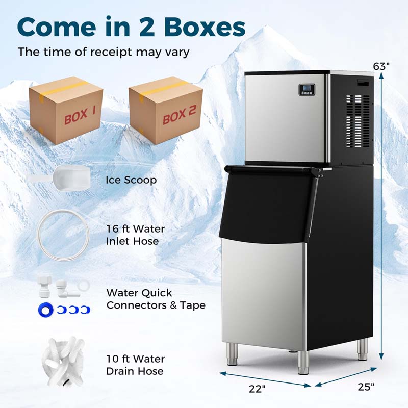 Eletriclife 353LBS/24H Commercial Split Ice Maker Machine