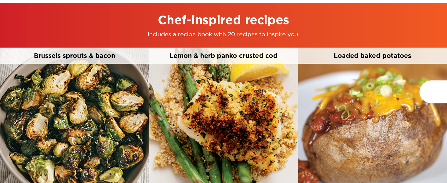 Chef-inspired recipes Includes a recipe book with 20 recipes to inspire you