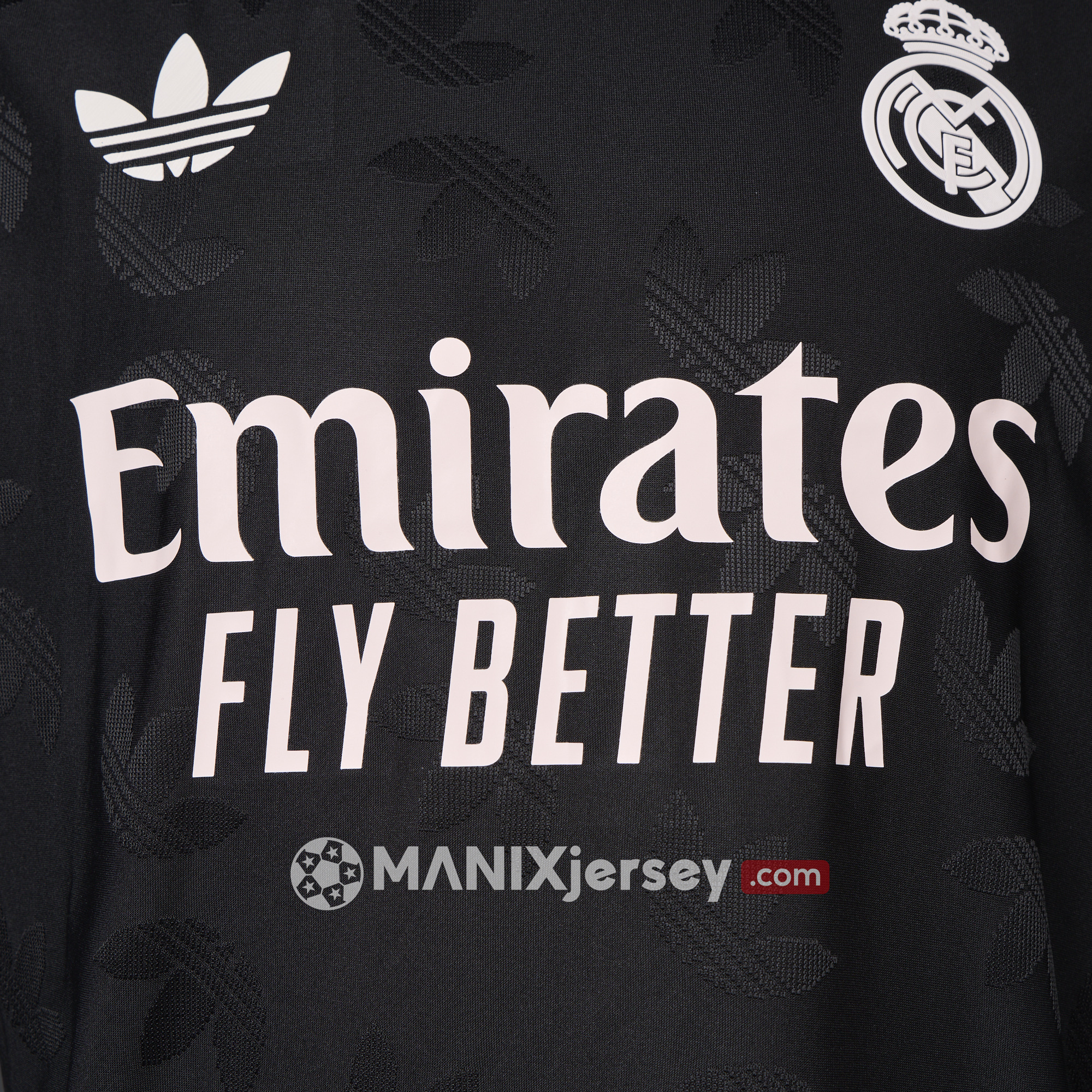 ManixJersey.com | Real Madrid 24-25 Trefoil Black Jersey - Player Version -Customize Name, Number and Patch | Worldwide Shipping