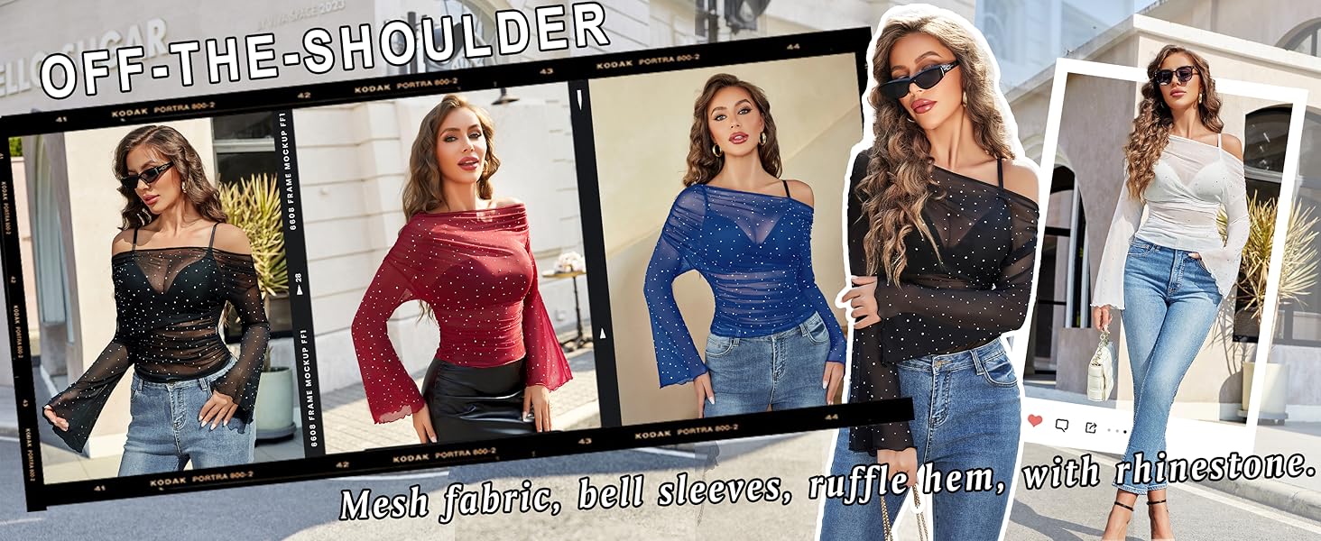 rhinestone tops for women