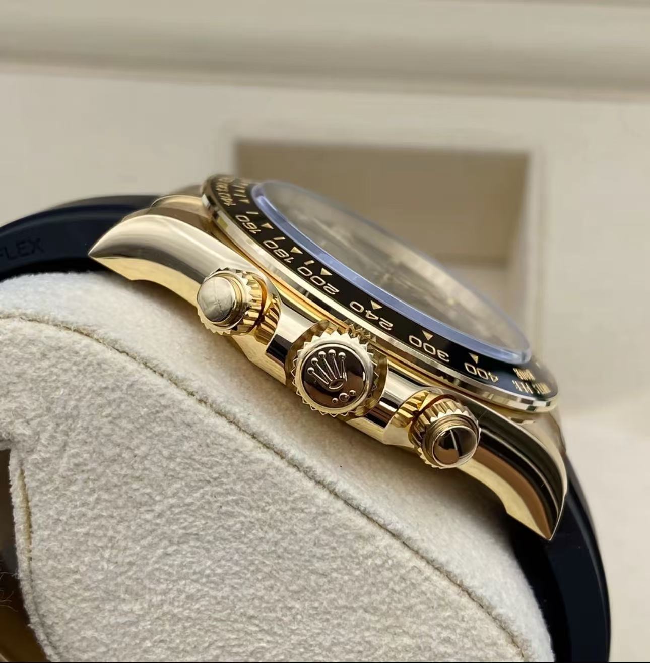 Rolex Daytona 40mm Super Clone Swiss Watch Yellow Gold Oysterflex Strap Paul Newman Dial Ref M126518LN-0005 4131 Swiss Movement