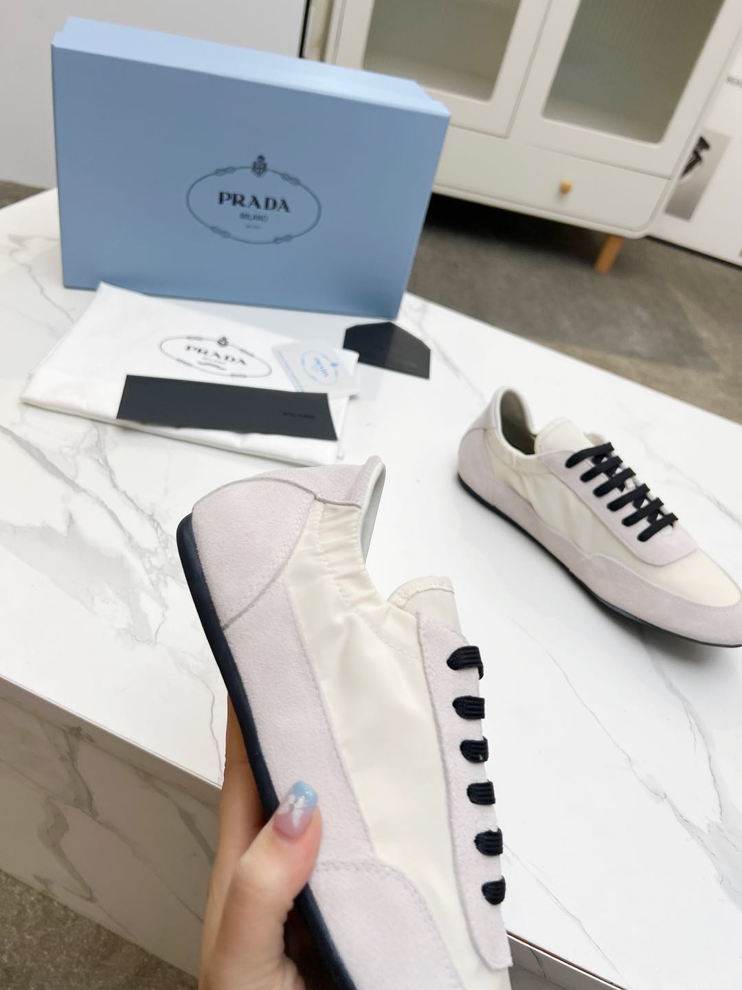 COLLAPSE SNEAKERS IN BEIGE SUEDE AND NYLON、mysite、Cacoeks