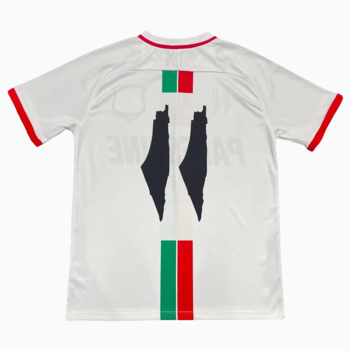 ManixJersey.com | FC Palestina 24-25 White Centre Striped Jersey with Arabic and Pattern -Customize Name, Number and Patch | Worldwide Shipping