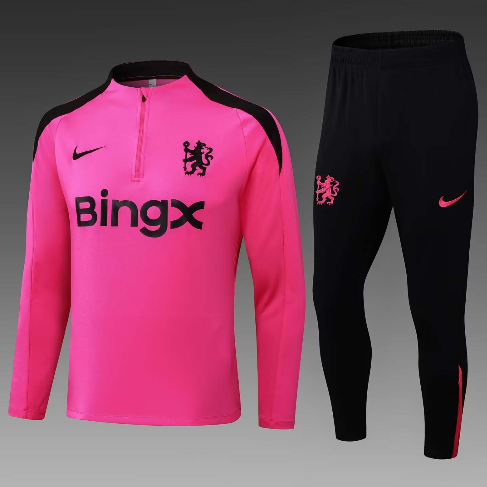 2024/2025 Chelsea Half-Pull Training Suit Pink Football Shirt 1:1 Thai Quality Set:football jersey mysite: unitedjerseyfootball 邓江浪:football