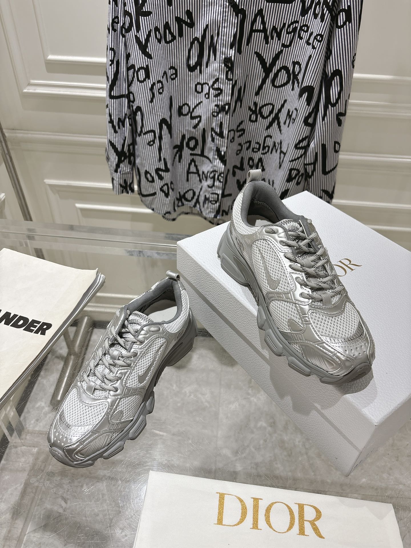 DIOR 25S CHRONO SNEAKER 45MM IN MESH WITH SILVER CALFSKIN、mysite、Cacoeks